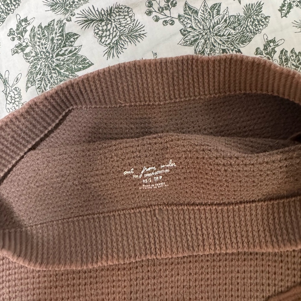 Brown One-Shoulder Knit Top - Picture 2 of 3